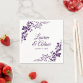 Paarse baby's adem of wijnstokken bruiloft servett servet (Insitu)