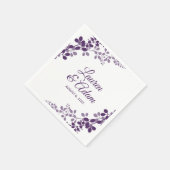 Paarse baby's adem of wijnstokken bruiloft servett servet (Hoek)