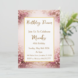 Paarse Baby's Breath Bloemige Esthetische Moderne Kaart
