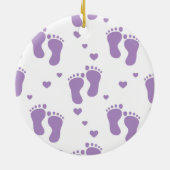 Paarse baby's eerste Kerstmis Keramisch Ornament (Achterkant)