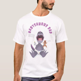 Paarse Babysaurus Papa T-rex  T-shirt