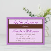 Paarse babyschoeisel met bruin Stripe Kaart (Staand voorkant)