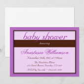 Paarse babyschoeisel met bruin Stripe Kaart (Voorkant / Achterkant)