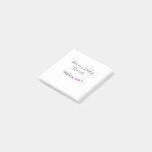 Paarse babyshower naam datum stijlvol elegant eenv post-it® notes (Schuin)