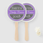 Paarse badge familie reünie handwaaier (Voorkant en achterkant)