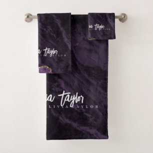 Paarse badhanddoek van goud marmer met wisselend e bad handdoek