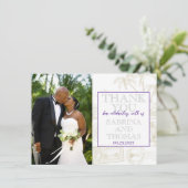 Paarse Bahama's trouwfoto dank u Bedankkaart (Staand voorkant)