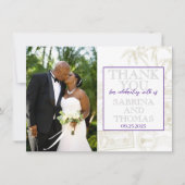 Paarse Bahama's trouwfoto dank u Bedankkaart (Voorkant)