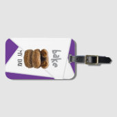 Paarse bak mijn dag bagagelabel (Voorkant (horizontaal))