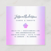 Paarse Bakkerij Cupcake Pastry Chef Glitter Drips Vierkante Visitekaartje (Achterkant)