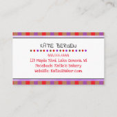 Paarse bakkerij | Cute Whimsical Cupcakes Visitekaartje (Achterkant)