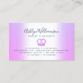 Paarse Bakkerij Pastry Chef Catering Glitter Drupp Visitekaartje (Achterkant)