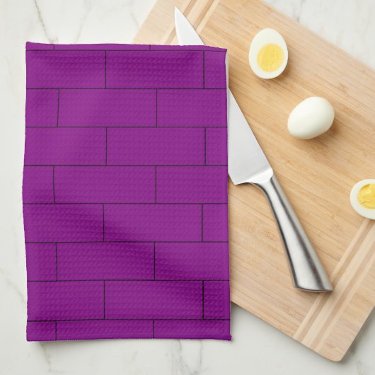 Paarse Baksteen Ontwerp Theedoek (Quarter Fold)