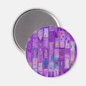 Paarse baksteenmagneet magneet (Voorkant / Achterkant)