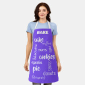 Paarse bakwoorden keuken Schort (Gedragen)