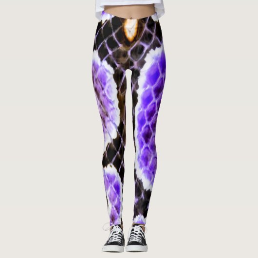 Paarse Bal Python Leggings – Exotische Reptielen (Voorkant)