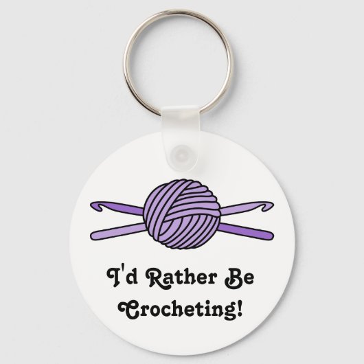 Paarse bal van joden en haken sleutelhanger (Voorkant)