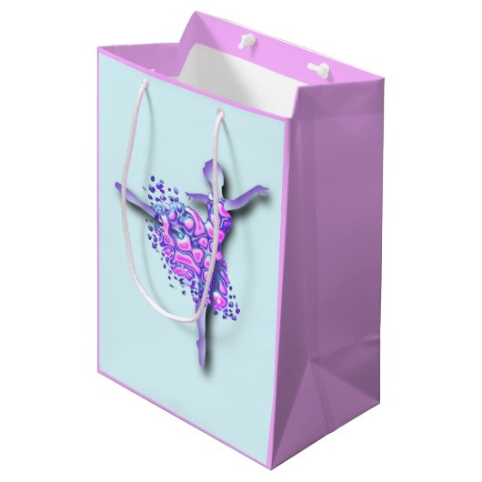 Paarse Ballerina Cadeautas (Voorkant Gekanteld)