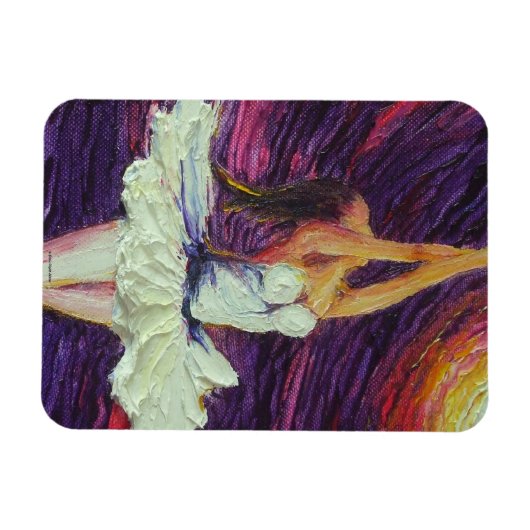 Paarse Ballerina dansende magneet (Horizontaal)