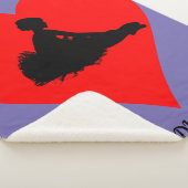 Paarse Ballerina deken met een rood hart. (3/4)