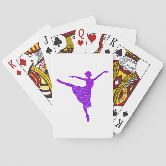 Paarse Ballerina Poker Speelkaarten (Achterkant)