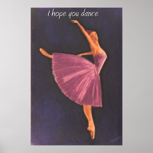 Paarse Ballerina Poster (Voorkant)