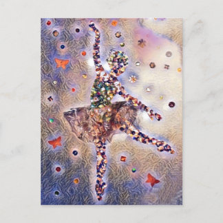 Paarse Ballerina Sugar Plum Fairy Cute Aankondigingskaart