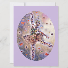 Paarse Ballerina Sugar Plum Fairy Cute Dancer Save The Date