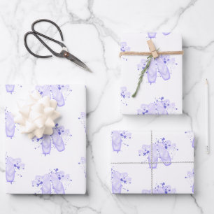 Paarse Ballet Birthday Pointe Shoes Inpakpapier Vel