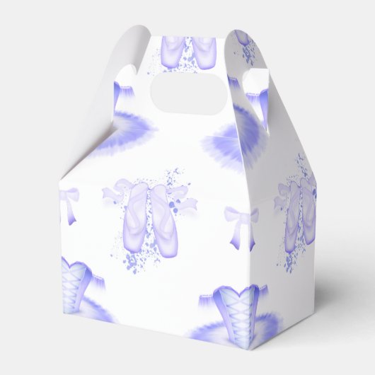 Paarse Ballet Birthday Tutu & Pointe Shoes Bedankdoosjes (Voorkant Zijde)