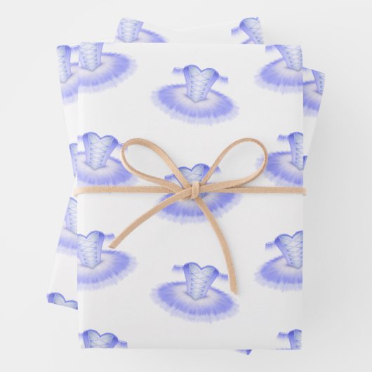 Paarse Ballet Birthday Tutu Waterverf Inpakpapier Vel (In situ)