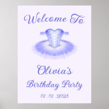 Paarse Ballet Birthday Tutu Welkomstteken