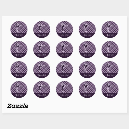 Paarse ballet ronde sticker (Vel)