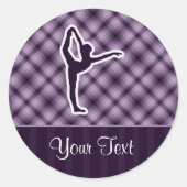 Paarse ballet ronde sticker (Voorkant)