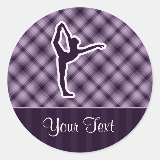 Paarse ballet ronde sticker (Voorkant)