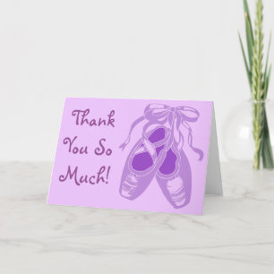 Paarse balletschoenen lavendel bedankkaart