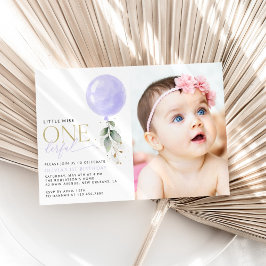 Paarse ballon, groen, gebladerte, eerste verjaarda kaart