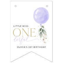 Paarse ballon, groen, gebladerte, eerste verjaarda