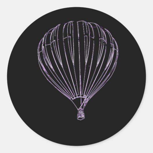 paarse ballon ronde sticker (Voorkant)