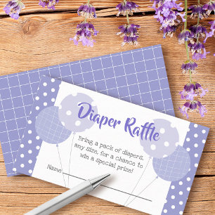 Paarse Ballonnen Baby Shower Mooie Luier Raffle Informatiekaartje
