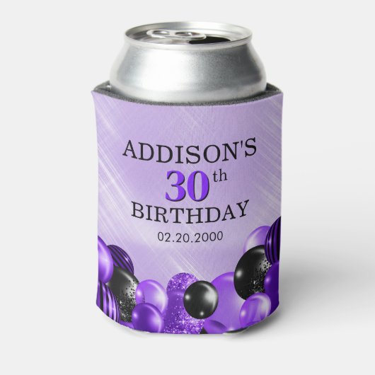 Paarse ballonnen blikjeskoeler (Blikje Achterkant)