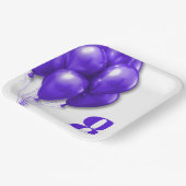 Paarse ballonnen Childs Verjaardag Leeftijd Sjablo Papieren Bordje (Gebogen)