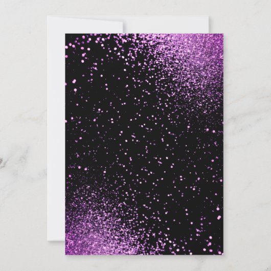 Paarse ballonnen en glitter 40e verjaardag kaart (Achterkant)