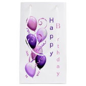 Paarse ballonnen, Happy Birthday Gift Bag Klein Cadeauzakje (Voorkant)