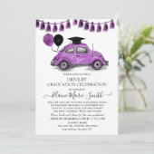  Paarse ballonnen op Afstuderen Kaart (Staand voorkant)