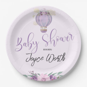 Paarse ballonvaardige olifantenpapier bord