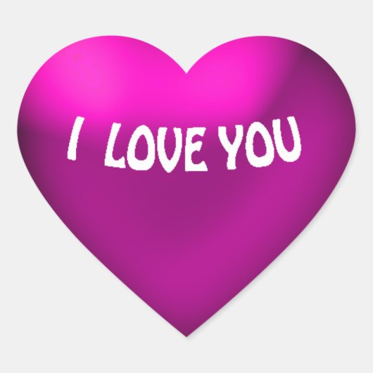 Paarse Balloon Style Heart Sticker (Voorkant)
