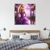 Paarse Balzaal Dame Canvas Afdruk (Insitu (Slaapkamer))