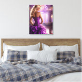 Paarse Balzaal Dame Canvas Afdruk (Insitu (Slaapkamer))
