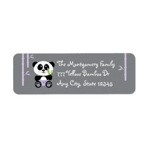 Paarse Bamboe Baby Panda in Diapers Return Etiket